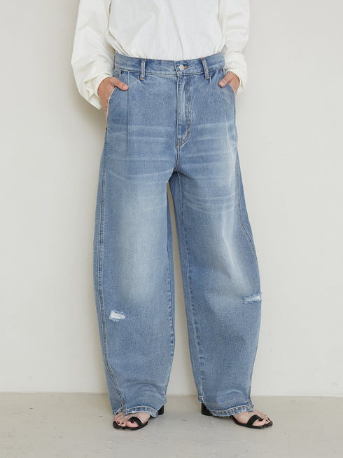 CURVED SEAM DENIM PT / Y234-31041-5